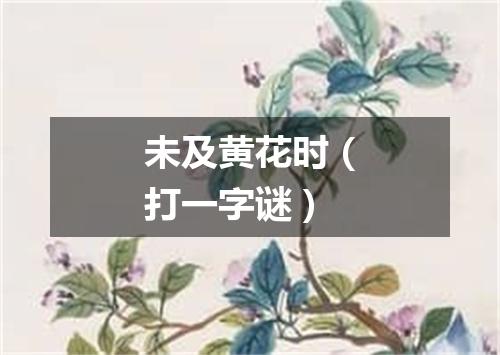 未及黄花时（打一字谜）