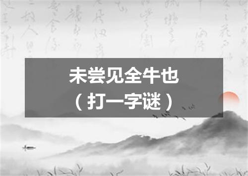 未尝见全牛也（打一字谜）