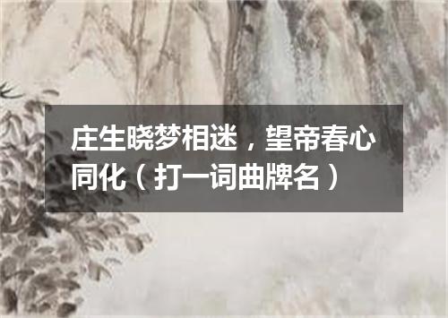 庄生晓梦相迷，望帝春心同化（打一词曲牌名）