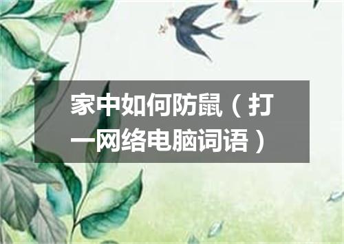 家中如何防鼠（打一网络电脑词语）