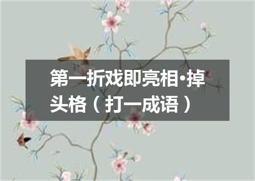 第一折戏即亮相·掉头格（打一成语）