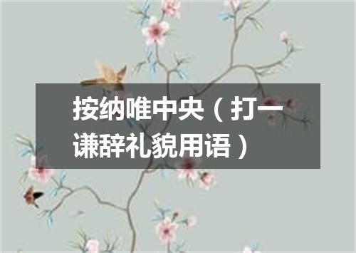 按纳唯中央（打一谦辞礼貌用语）