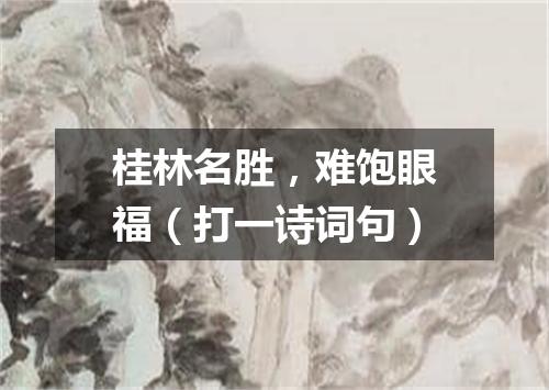 桂林名胜，难饱眼福（打一诗词句）