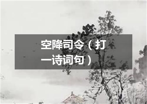 空降司令（打一诗词句）