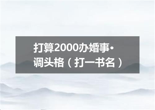 打算2000办婚事·调头格（打一书名）