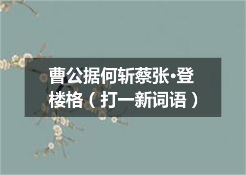 曹公据何斩蔡张·登楼格（打一新词语）