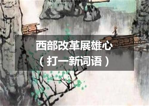 西部改革展雄心（打一新词语）