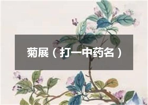 菊展（打一中药名）