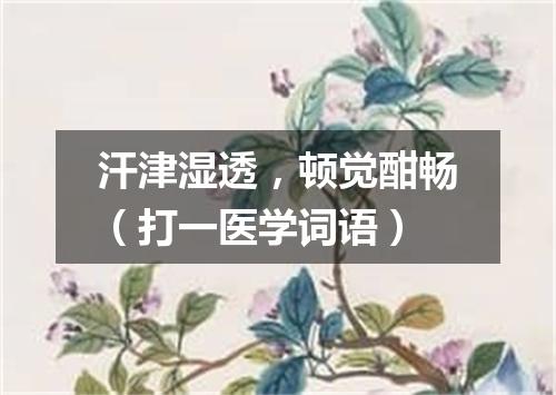 汗津湿透，顿觉酣畅（打一医学词语）