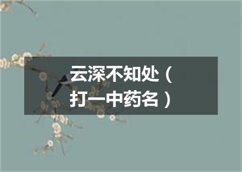 云深不知处（打一中药名）