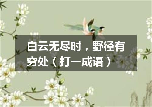 白云无尽时，野径有穷处（打一成语）