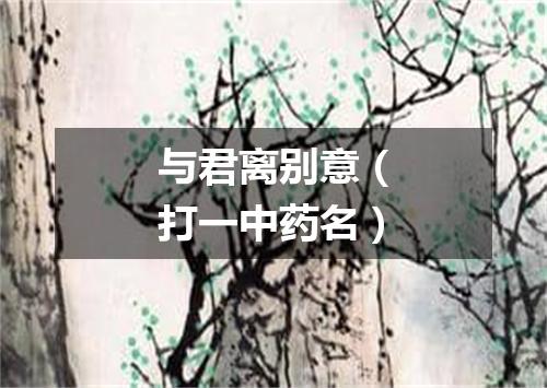 与君离别意（打一中药名）