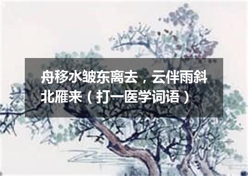 舟移水皱东离去，云伴雨斜北雁来（打一医学词语）