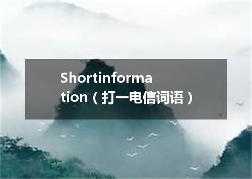 Shortinformation（打一电信词语）