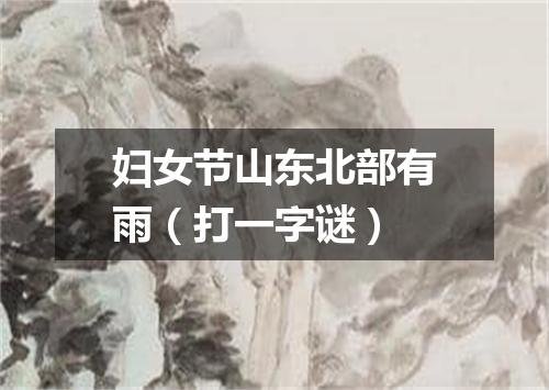 妇女节山东北部有雨（打一字谜）