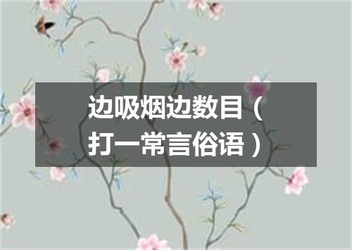 边吸烟边数目（打一常言俗语）