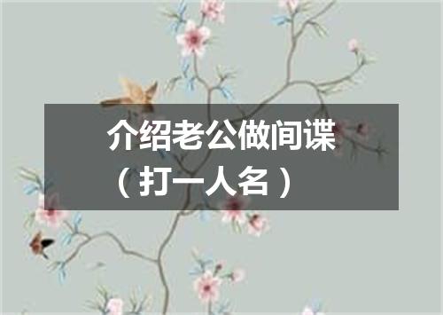 介绍老公做间谍（打一人名）