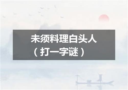 未须料理白头人（打一字谜）