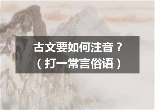 古文要如何注音？（打一常言俗语）