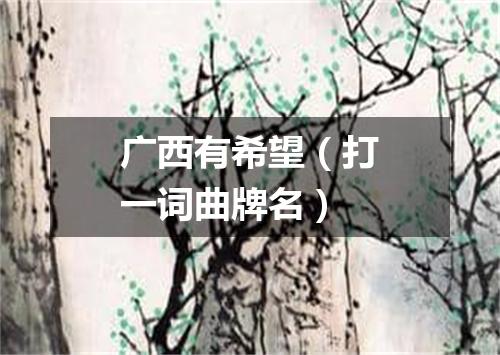 广西有希望（打一词曲牌名）