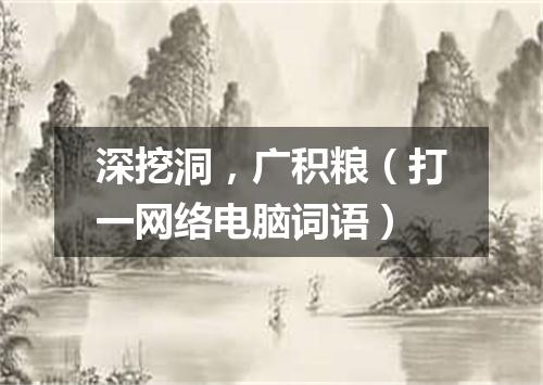 深挖洞，广积粮（打一网络电脑词语）