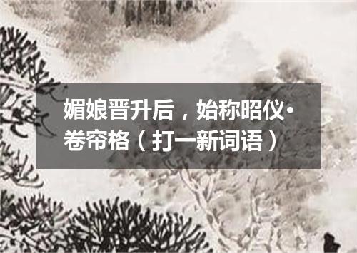 媚娘晋升后，始称昭仪·卷帘格（打一新词语）