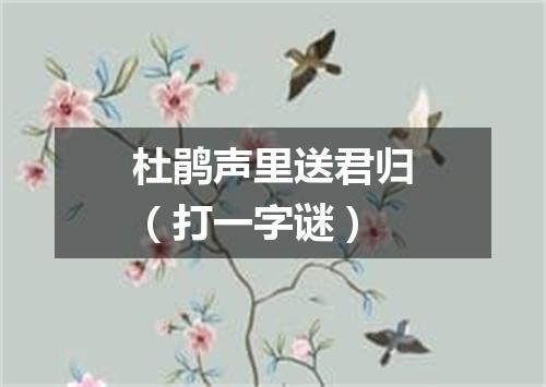 杜鹃声里送君归（打一字谜）