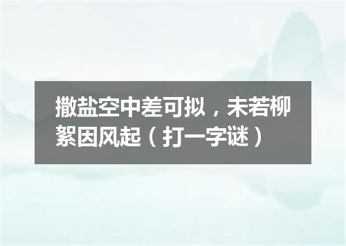 撒盐空中差可拟，未若柳絮因风起（打一字谜）