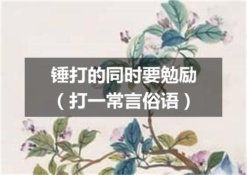 锤打的同时要勉励（打一常言俗语）