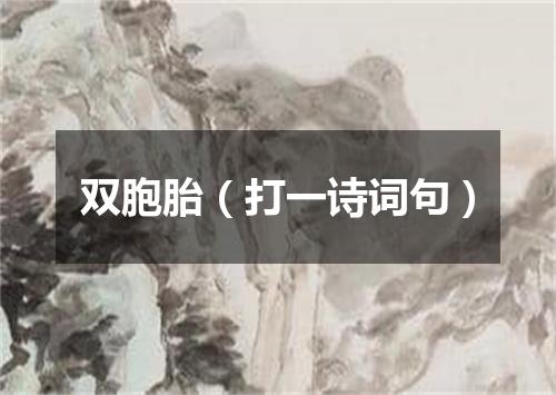 双胞胎（打一诗词句）