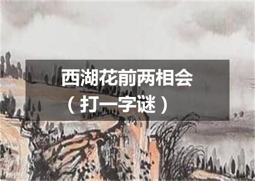 西湖花前两相会（打一字谜）