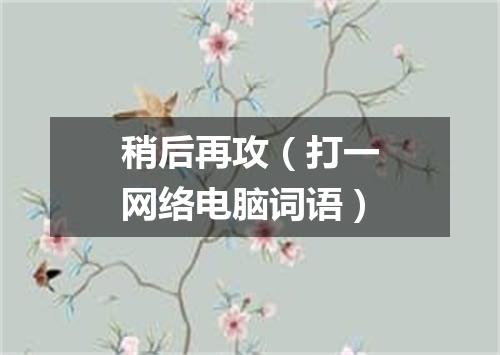 稍后再攻（打一网络电脑词语）