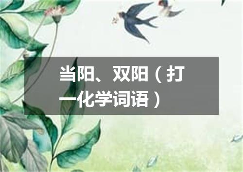 当阳、双阳（打一化学词语）