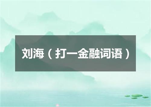 刘海（打一金融词语）