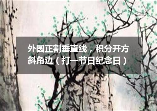 外圆正割垂直线，积分开方斜角边（打一节日纪念日）