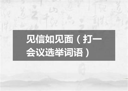 见信如见面（打一会议选举词语）