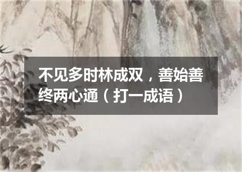 不见多时林成双，善始善终两心通（打一成语）