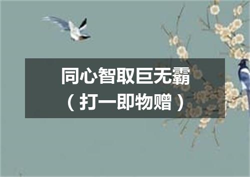 同心智取巨无霸（打一即物赠）