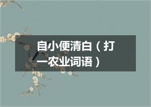 自小便清白（打一农业词语）