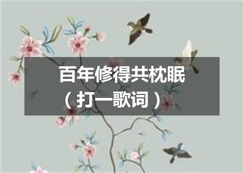 百年修得共枕眠（打一歌词）