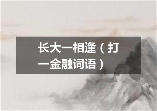 长大一相逢（打一金融词语）