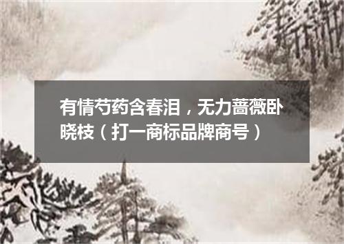 有情芍药含春泪，无力蔷薇卧晓枝（打一商标品牌商号）