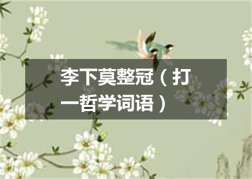 李下莫整冠（打一哲学词语）