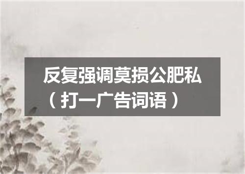 反复强调莫损公肥私（打一广告词语）