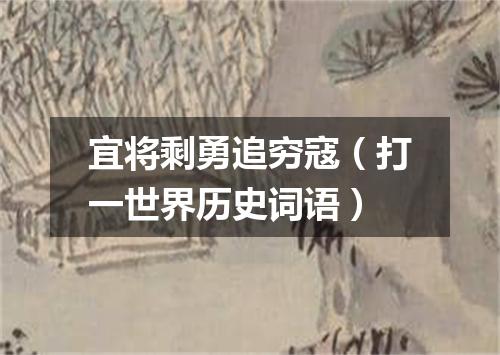 宜将剩勇追穷寇（打一世界历史词语）