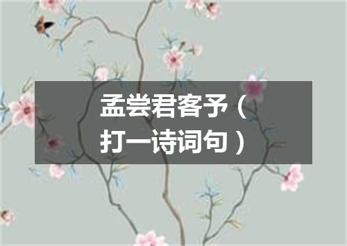 孟尝君客予（打一诗词句）