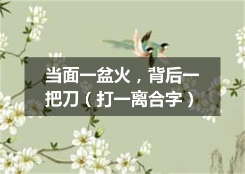 当面一盆火，背后一把刀（打一离合字）