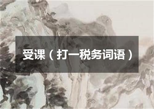 受课（打一税务词语）