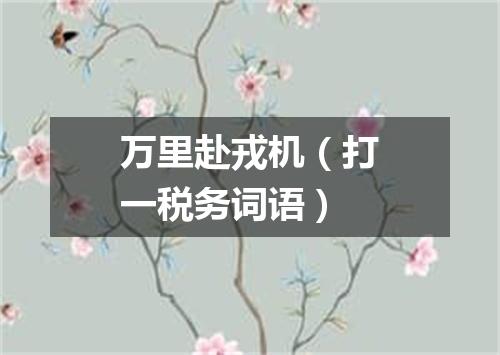 万里赴戎机（打一税务词语）