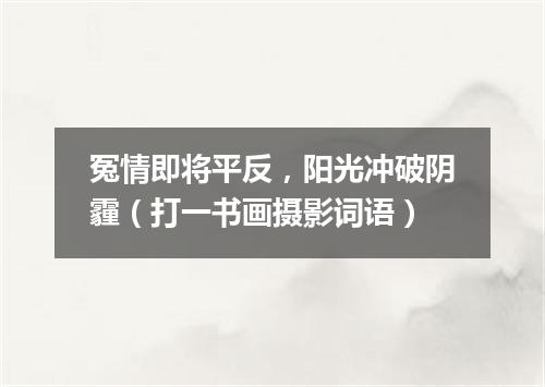 冤情即将平反，阳光冲破阴霾（打一书画摄影词语）